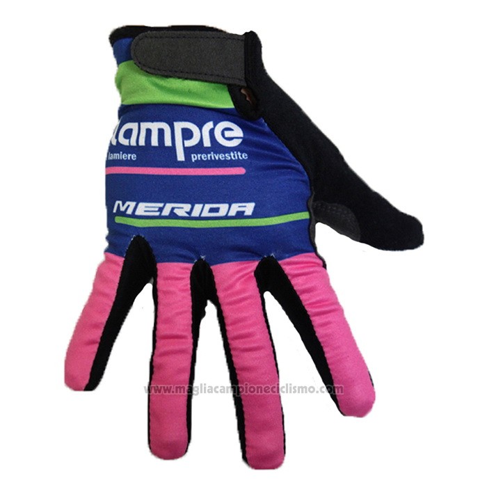 2020 Lampre Merida Guanti Dita Lunghe Rosa Blu